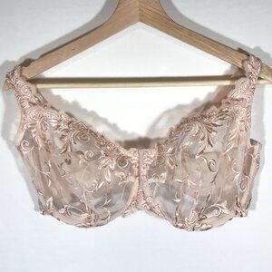 SOMA Sensuous Lace Unlined 40DDD / 40F (DDD) Pink Underwire Bra